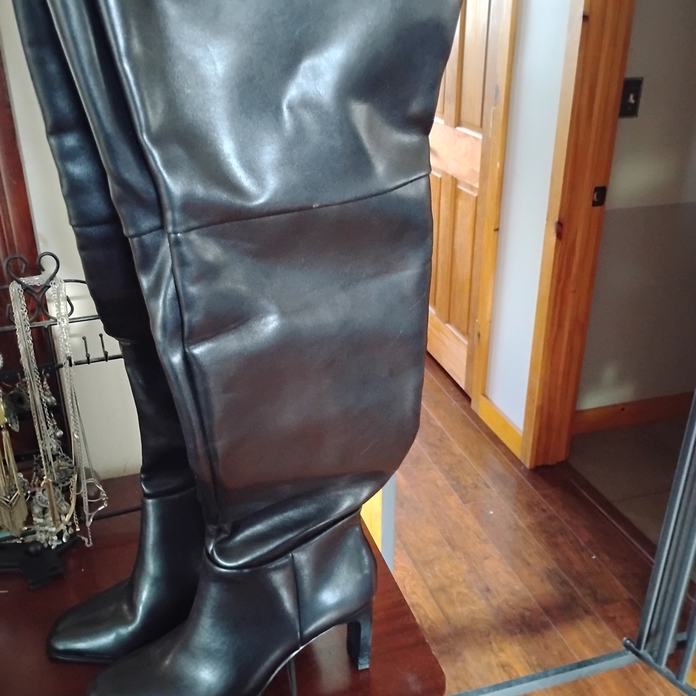 Express Sleek Black Over the Knee Boots